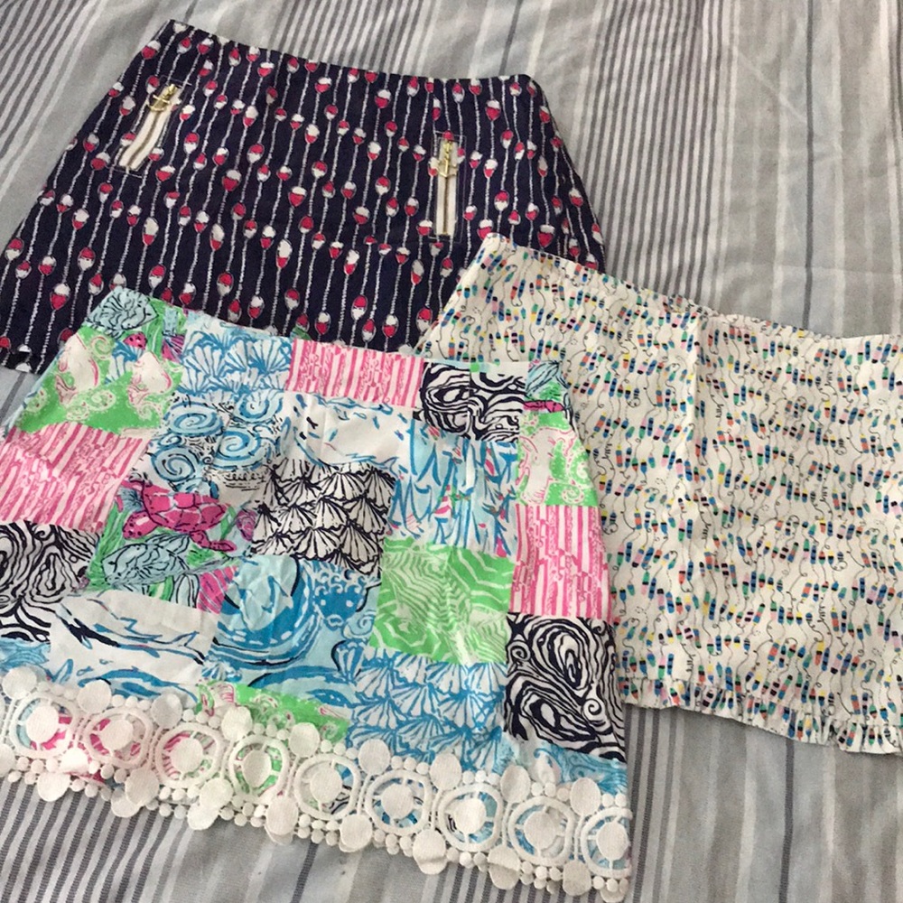 Lot of 3! 2 Lilly Pulitzer Skirts and 1 Skort